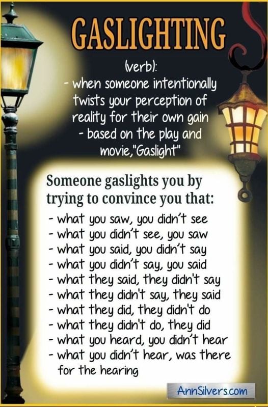 GasLighting | How to Catch a Narcissist in the Act 🔥| Tips on how to Catch a Narcissist in the act of Playing Mind Games and Gaslighting you! Image has 1800's street gas lights 1 on each side with a dozen tips list in the middle