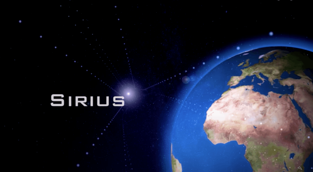 Sirius | My First Major Spiritual Awakening| image of earth from Space with the Planetary system Star Sirius in the far Back ground shining bright 