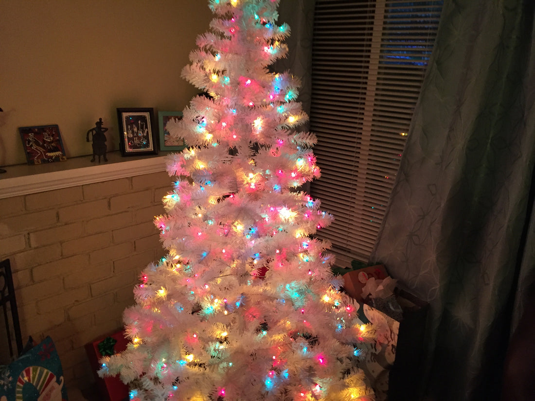 White Christmas Tree with Lights | Merry Christmas
