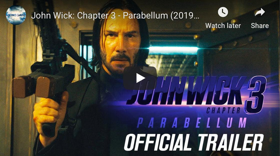 Keanu Reeves with gun in Ad for John Wick 3 Parabellum Movie