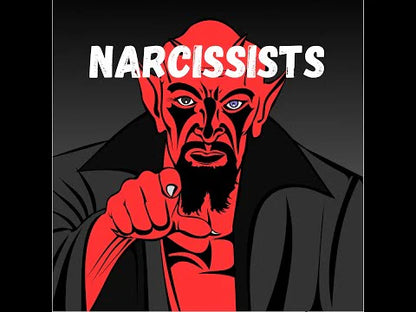 Red devil figure pointing at viewer representing narcissistic manipulation and emotional abuse tactics