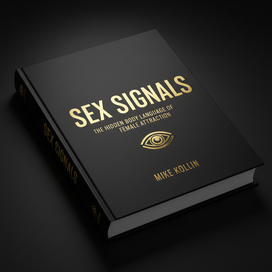 Sex Signals ebook cover by Mike Kollin featuring bold metallic gold typography on a dark obsidian background