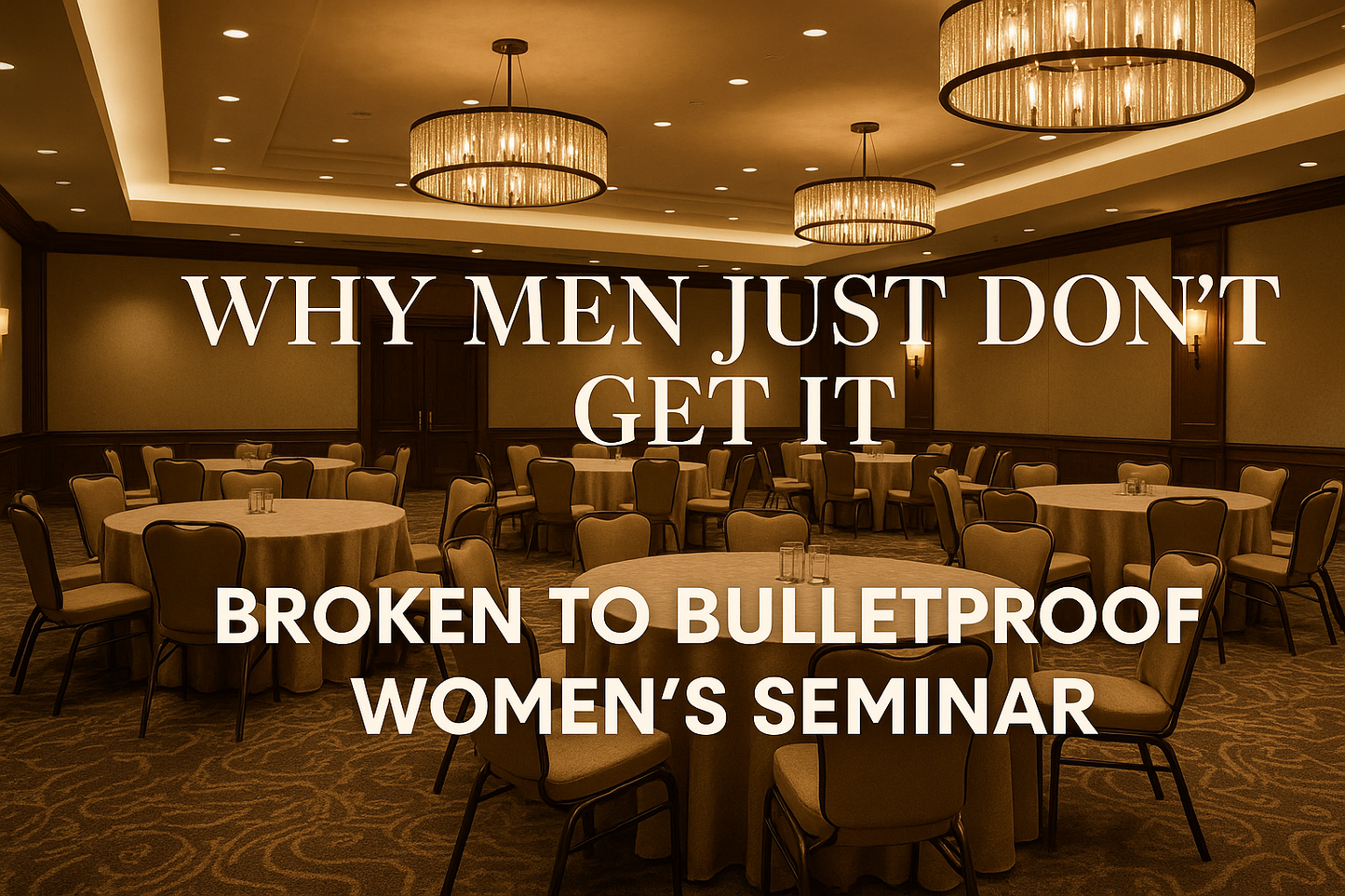 Why Men Just Don't Get It - Broken to Bulletproof Women's Seminar in upscale conference room setting